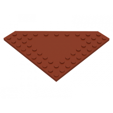 reddish brown wedge plate 10 x 10 cut corner with no studs in center