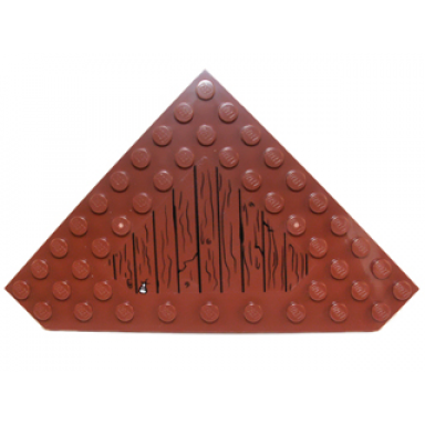 wedge plate 10 x 10 cut corner with no studs in center with wood grain floor and nail pattern sticker - set 70751