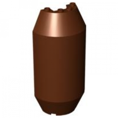 reddish brown cylinder half 3 x 6 x 10 with 1 x 2 cutout