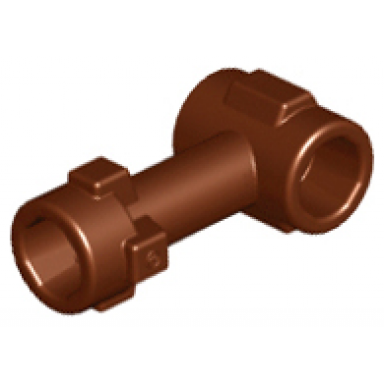 reddish brown bar 1l with top stud and 2 side studs connector perpendicular