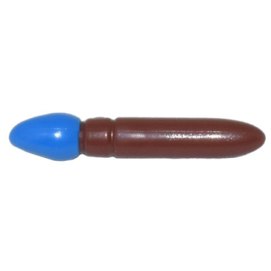 reddish brown minifigure utensil paint brush with molded blue bristles pattern