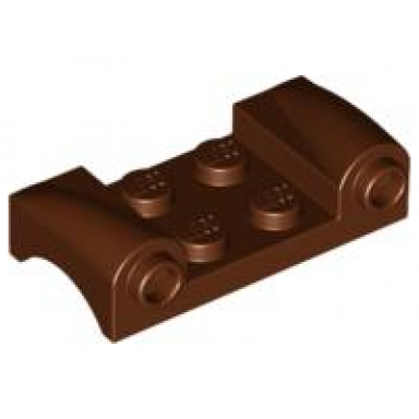 reddish brown vehicle mudguard 2 x 4 with headlights and curved fenders