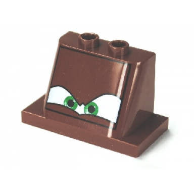 reddish brown windscreen 2 x 3 x 2 with 2 x 4 base with eyes on white background pattern 4