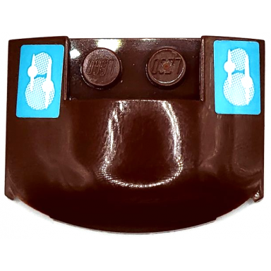 reddish brown wedge 3 x 4 x 2 3 triple curved with medium azure headlights pattern stickers - set 41319