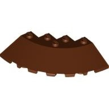 reddish brown brick round corner 6 x 6 with slope 33 edge facet cutout