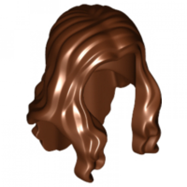 reddish brown minifigure hair long wavy with center part
