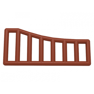 reddish brown bar 1 x 8 x 3 - 1 x 8 x 4 grille curved
