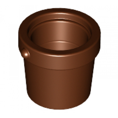 reddish brown minifigure utensil bucket 1 x 1 x 1 tapered with handle holders