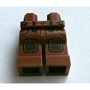reddish brown hips and legs with pockets belt and dark brown knee pads pattern