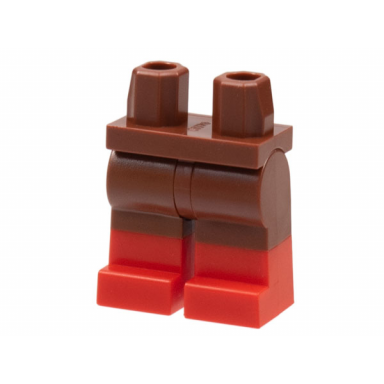reddish brown hips and legs with molded red lower legs boots pattern