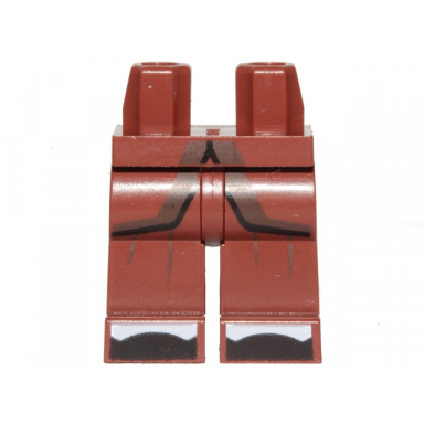 reddish brown hips and legs with ninjago robe black and white toes pattern