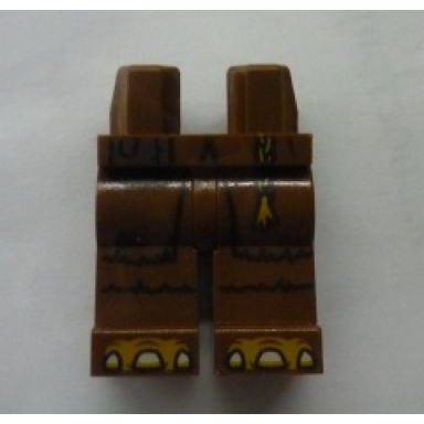 reddish brown hips and legs with robe pocket rope and claws on feet pattern