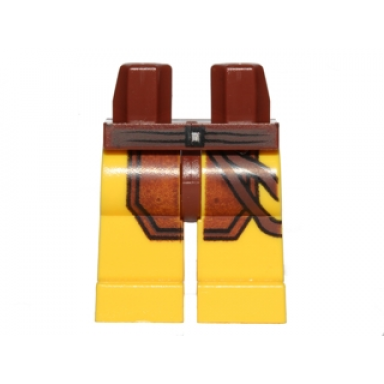 reddish brown hips and yellow legs with reddish brown loincloth and diagonal belts pattern sw naboo security guard