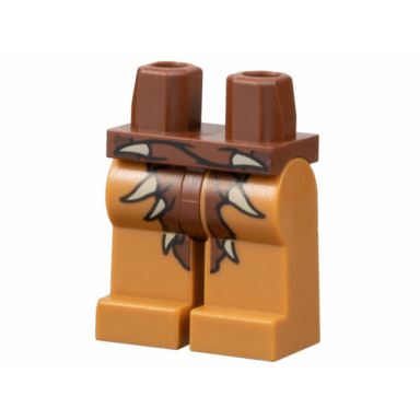 reddish brown hips and medium nougat legs with reddish brown loincloth and white spikes pattern