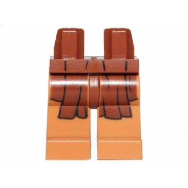 reddish brown hips and medium nougat legs with reddish brown sw jedi robe pattern