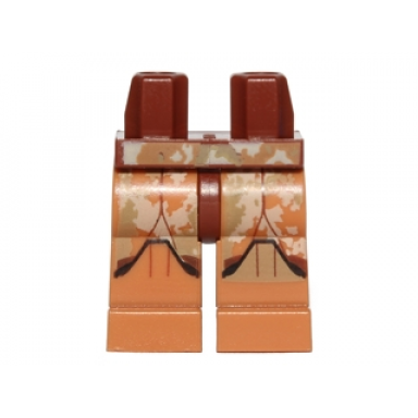 reddish brown hips and medium nougat legs with sw clone trooper camouflage armor pattern