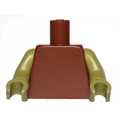 reddish brown torso plain olive green arms olive green hands