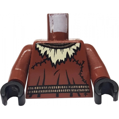 reddish brown torso batman ripped neck with straw and rope belt pattern reddish brown arms black hands