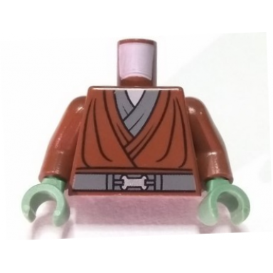 reddish brown torso sw jedi robe silver snaffle bit buckle pattern kit fisto reddish brown arms sand green hands