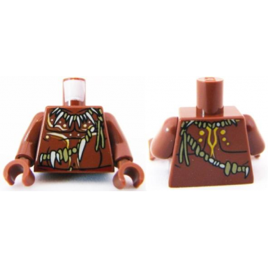 reddish brown torso potc bare chest with bone necklace and body paint pattern reddish brown arms reddish brown hands
