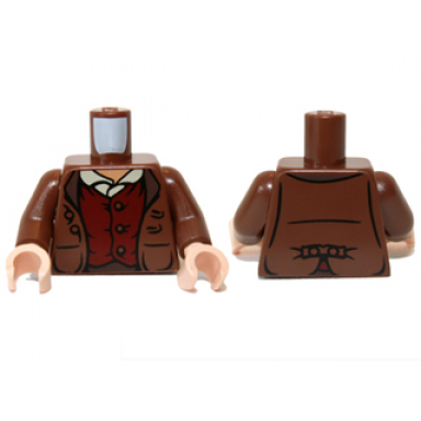 reddish brown torso lotr jacket rumpled and red vest pattern frodo reddish brown arms light nougat hands