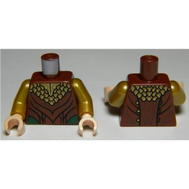 reddish brown torso lotr gold ruffled shirt reddish brown layered pattern pearl gold arms light nougat hands