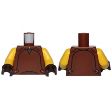 reddish brown torso sw naboo security guard leather vest pattern yellow arms dark brown hands