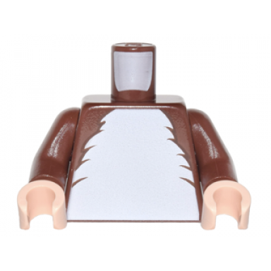 reddish brown torso white fur chest pattern reddish brown arms light nougat hands