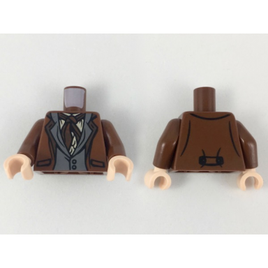reddish brown torso harry potter suit dark bluish gray vest dark brown ascot tan shirt pattern reddish brown arms light nougat hands