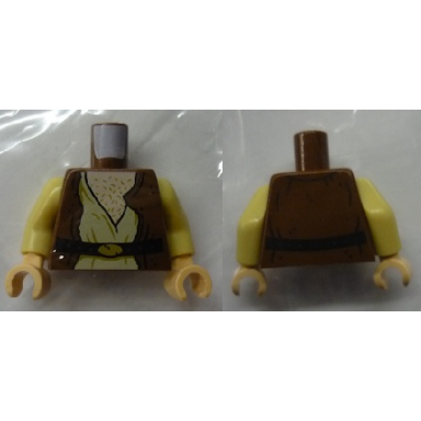 reddish brown torso sw vest with black belt tan shirt and hairy chest pattern cornelius evazan tan arms light nougat hands