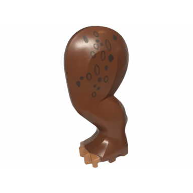 reddish brown dinosaur leg large rear triceratops stegosaurus with pin medium nougat claws and dark brown spots pattern - left