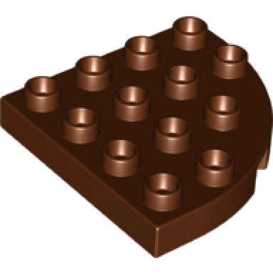 reddish brown duplo plate round corner 4 x 4