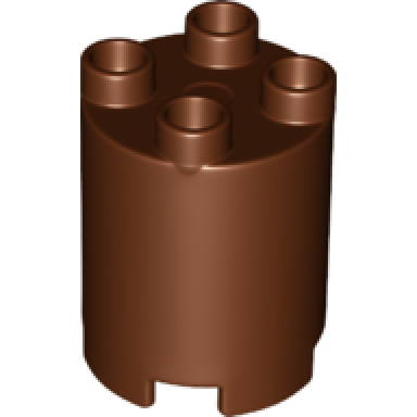 reddish brown duplo brick round 2 x 2 x 2