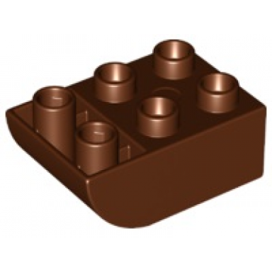 reddish brown duplo brick 2 x 3 slope curved inverted
