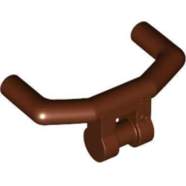 reddish brown minifigure utensil handlebars with angular handles