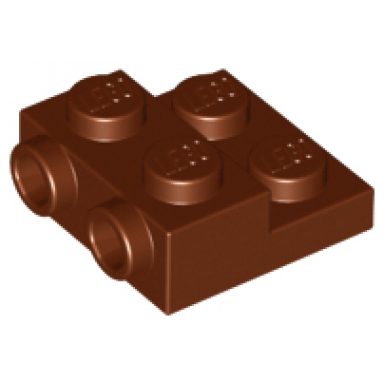 reddish brown plate modified 2 x 2 x 2 3 with 2 studs on side