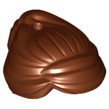 reddish brown minifigure hair female swept back into bun hole on top