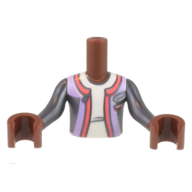 reddish brown torso mini doll boy lavender coral and pearl dark gray sailing outfit white shirt pattern reddish brown arms with hands with pearl dark gray long sleeves