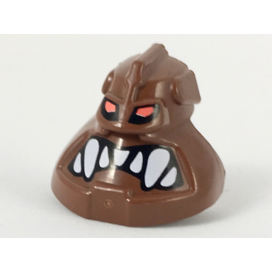 reddish brown minifigure head modified bionicle piraka avak with eyes and teeth pattern