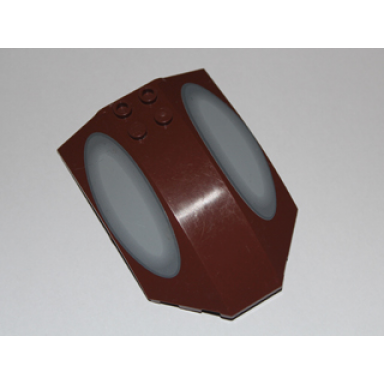 reddish brown windscreen 8 x 6 x 2 curved sloped sides with 2 gray oval windows pattern stickers - set 7752