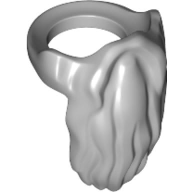 light bluish gray minifigure beard rounded end