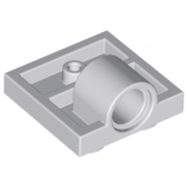 light bluish gray plate modified 2 x 2 with pin hole - full cross support underneath