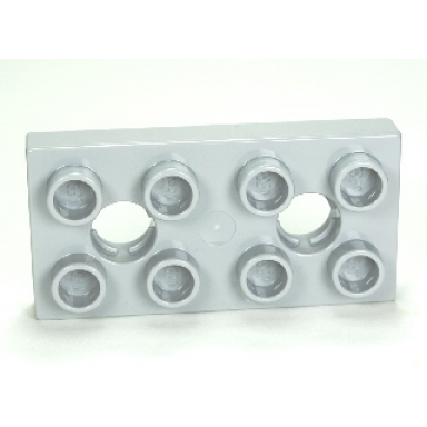 light bluish gray duplo plate 2 x 4 with 2 holes with locking ridges
