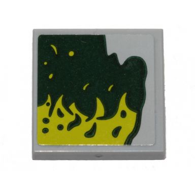 tile modified 2 x 2 inverted with lime slime pattern model left side sticker - set 40336