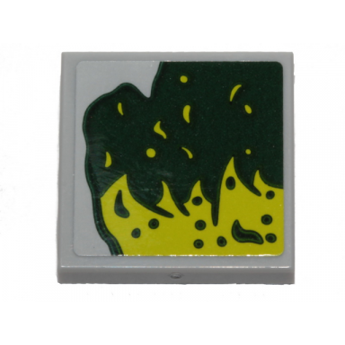 tile modified 2 x 2 inverted with lime slime pattern model right side sticker - set 40336