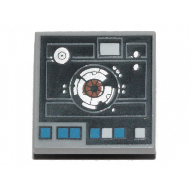 light bluish gray tile modified 2 x 2 inverted with sw astromech droid access panel pattern