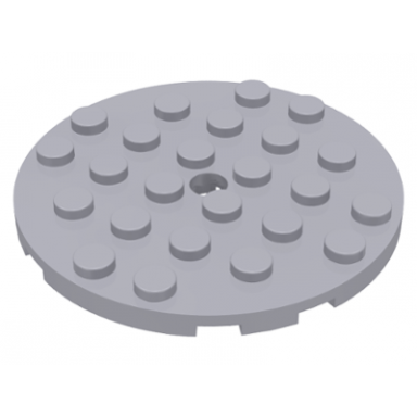 light bluish gray plate round 6 x 6 with hole