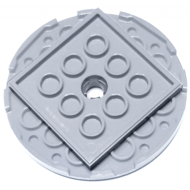 light bluish gray turntable 6 x 6 x 2 3 with light bluish gray square base free-spinning 11213 61485