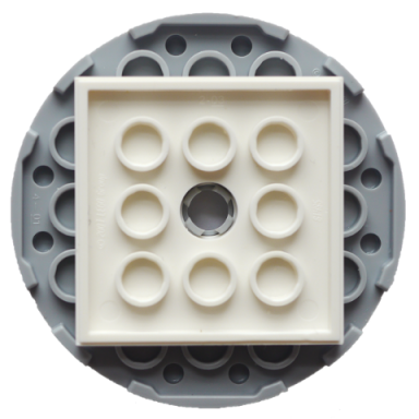 light bluish gray turntable 6 x 6 x 2 3 with white square base free-spinning 11213 61485