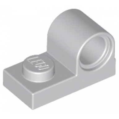 light bluish gray plate modified 1 x 2 with pin hole on top